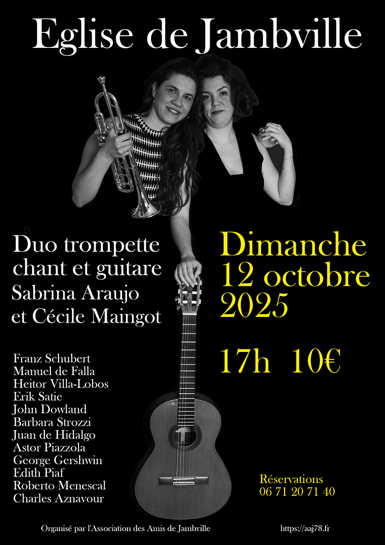 12 octobre trompette, chant et guitare à l'Église de Jambville